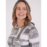 Tigi Abstract Mono Print Top - Grey - Old Railway Line Garden Centre