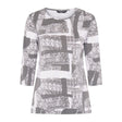 Tigi Abstract Mono Print Top - Grey - Old Railway Line Garden Centre