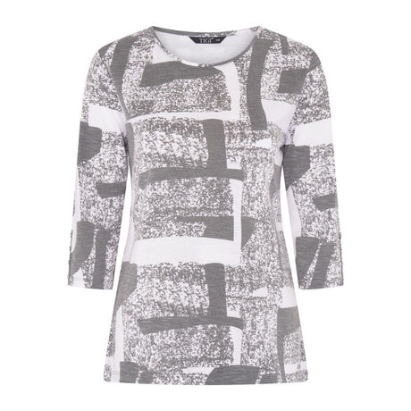 Tigi Abstract Mono Print Top - Grey - Old Railway Line Garden Centre