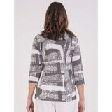 Tigi Abstract Mono Print Top - Grey - Old Railway Line Garden Centre