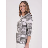 Tigi Abstract Mono Print Top - Grey
