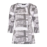 Tigi Abstract Mono Print Top - Grey