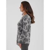 TIGI Asymmetric Button Floral Top - Grey - Old Railway Line Garden Centre