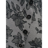 TIGI Asymmetric Button Floral Top - Grey - Old Railway Line Garden Centre