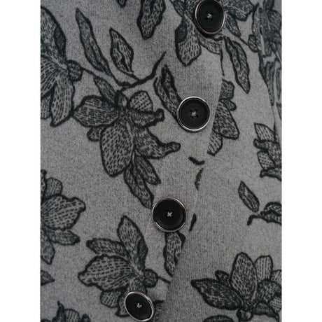 TIGI Asymmetric Button Floral Top - Grey - Old Railway Line Garden Centre