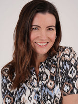 TIGI Black Tribal Ikat Print Notch Neckline Top - T25 - 36C - Old Railway Line Garden Centre