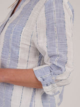 TIGI Blue Textured Stripe Lightweight Shirt - T25 - 46A - Old Railway Line Garden Centre