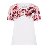 Tigi Cascade Lattice Neck Floral Top - White - Old Railway Line Garden Centre