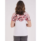Tigi Cascade Lattice Neck Floral Top - White - Old Railway Line Garden Centre