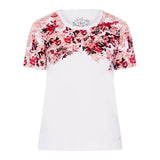 Tigi Cascade Lattice Neck Floral Top - White