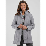 TIGI Chevron Quilted Coat - Grey - Old Railway Line Garden Centre