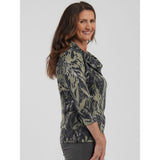 TIGI Dark Jungle Leaf Print Top - Charcoal - Old Railway Line Garden Centre