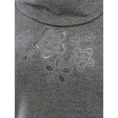 TIGI Diamante Flowers Cowl Neck Top - Basil Green - Old Railway Line Garden Centre
