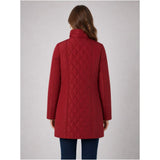 Tigi Diamond Quilt Long Coat - Red