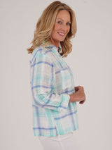 TIGI Powder Blue Yarn Dye Check Shirt - T25 - 46B - Old Railway Line Garden Centre
