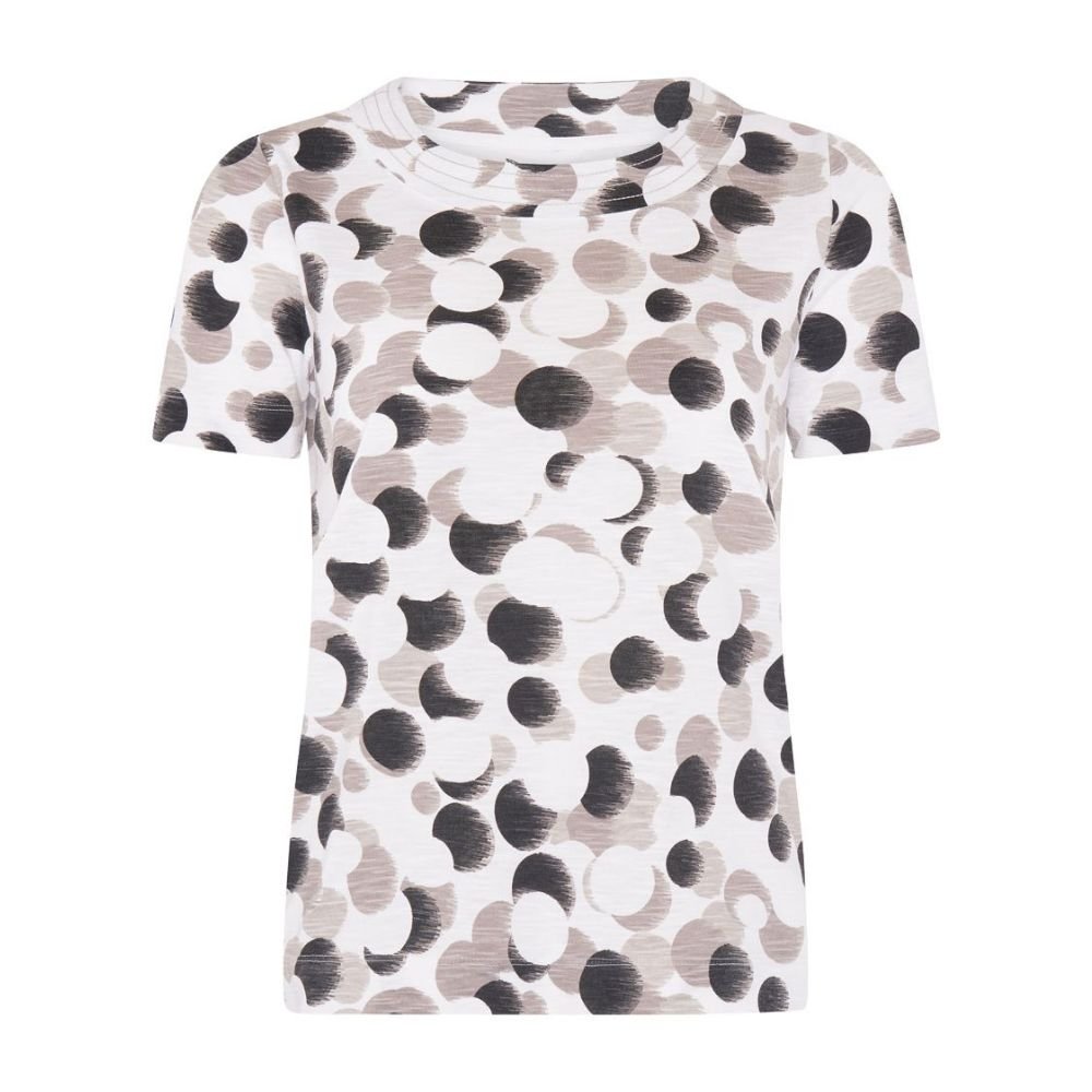 Tigi Tonal Polka Dot Short Sleeve Top - White - Old Railway Line Garden Centre