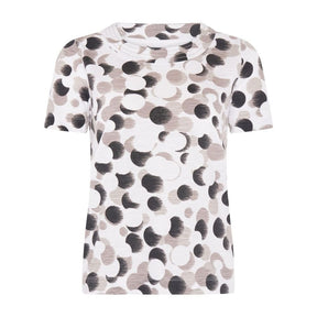 Tigi Tonal Polka Dot Short Sleeve Top - White - Old Railway Line Garden Centre