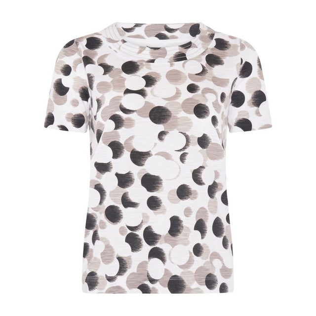 Tigi Tonal Polka Dot Short Sleeve Top - White - Old Railway Line Garden Centre
