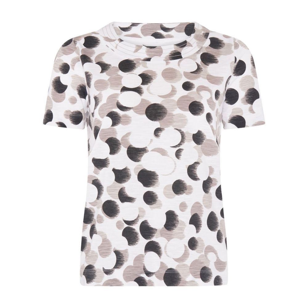 Tigi Tonal Polka Dot Short Sleeve Top - White