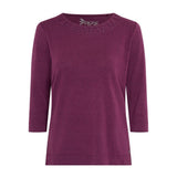 TIGI Zig-Zag Diamante Neckline Top - Purple - Old Railway Line Garden Centre