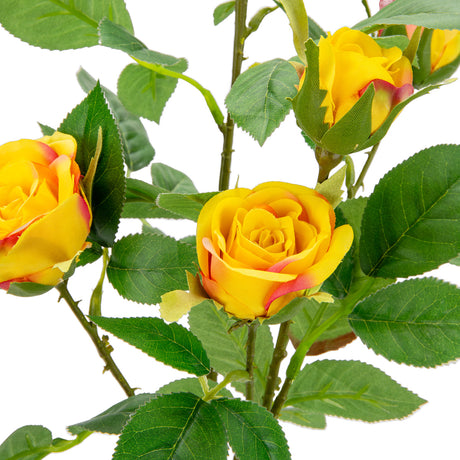 Eleganza Floral Rose Spray with 6 heads Tinted Yellow