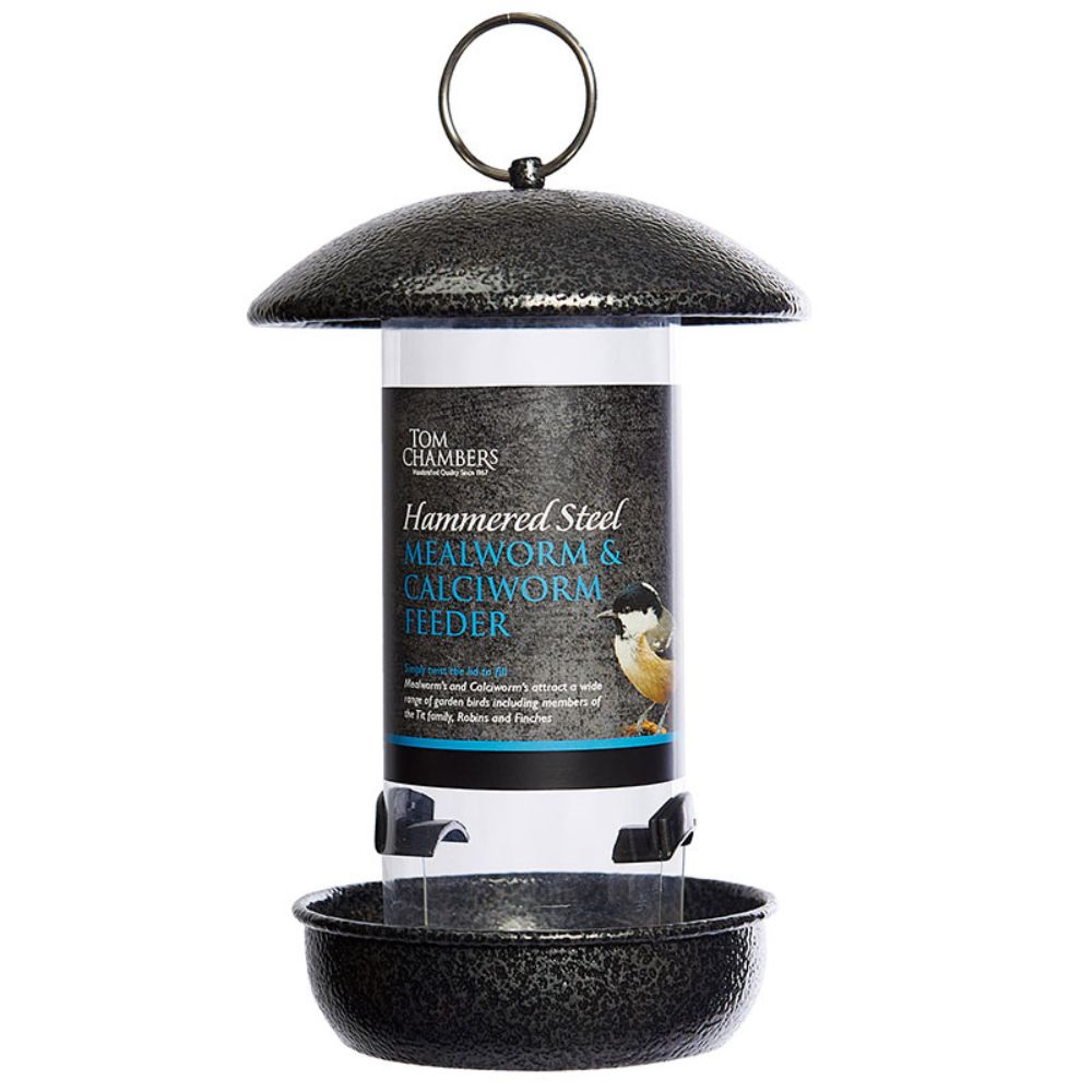 Tom Chambers Hammered Steel Mealworm & Calciworm Feeder