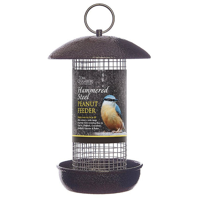 Tom Chambers Hammered Steel Peanut Feeder - Old Railway Line Garden Centre