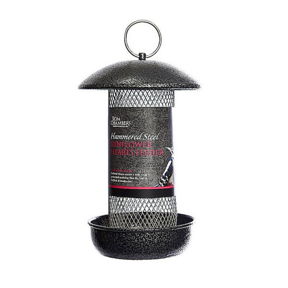 Tom Chambers Hammered Steel Sunflower Hearts Feeder