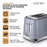 Tower 2 Slice Grey Saturn Toaster - Old Railway Line Garden Centre