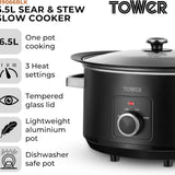 Tower 6.5L Slow Cooker - Black