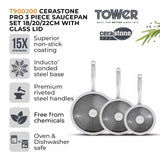 Tower Cerastone Pro Saucepan Set (Set of 3) - Old Railway Line Garden Centre