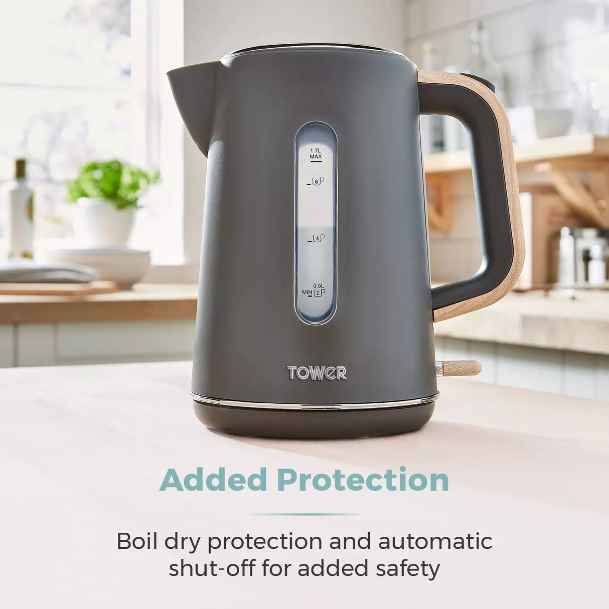 Tower Scandi 1.7L Grey Rapid Boil Kettle - Old Railway Line Garden Centre