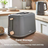 Tower Scandi 2 Slice Grey Toaster - Old Railway Line Garden Centre