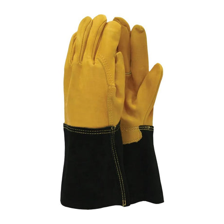 Town & Country Yellow Heavy Duty Gauntlet Gardening Gloves - Medium - Old Railway Line Garden Centre