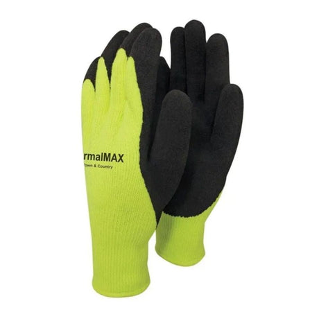 Town & Country Yellow Thermalmax Waterproof Grip Gloves - Medium - Old Railway Line Garden Centre