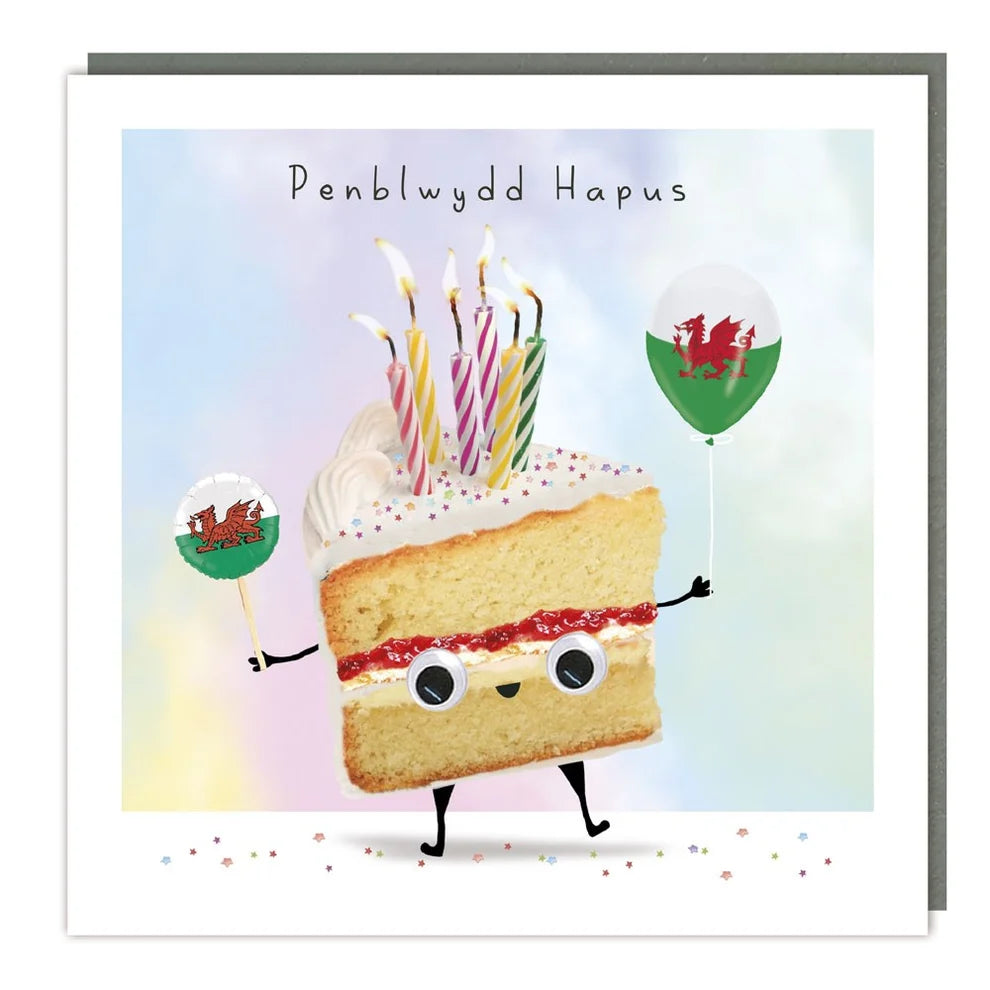 Tracks Publishing Penblwydd Hapus/Happy Birthday Welsh Blank Card