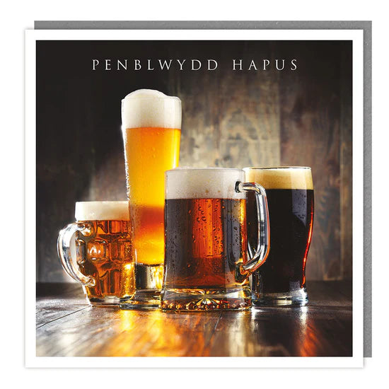 Tracks Publishing Penblwydd Hapus Pints Blank Card