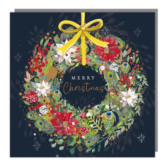 Tracks Publishing Wreath with Poinsettia Christmas Charity Cards - (Pack of 5)