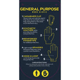 Treadstone ClipGlove Orange General Purpose Gloves - Large