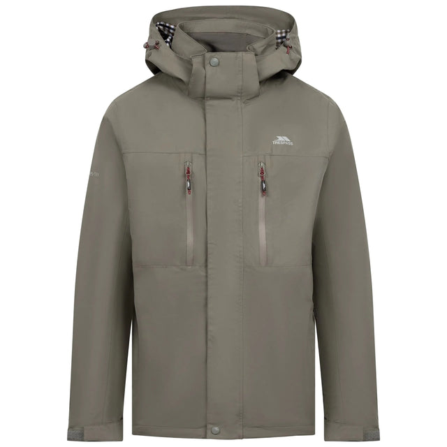 Trespass Griminish Storm Flap Men's Waterproof Jacket - Green Smoke - Old Railway Line Garden Centre