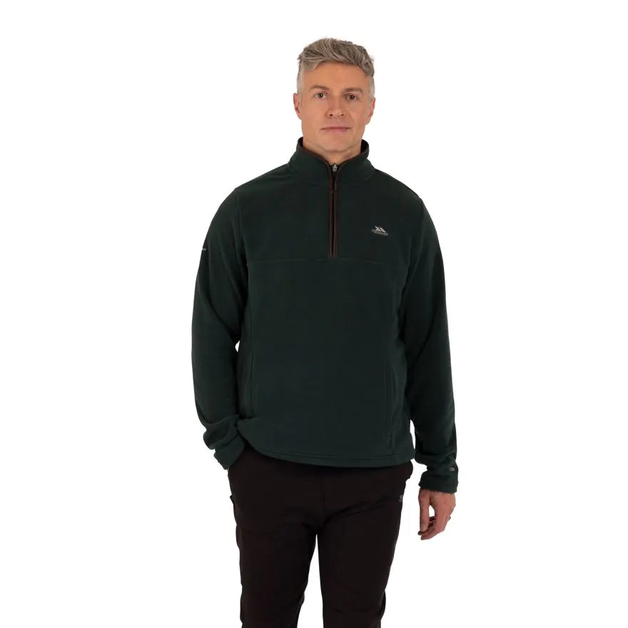 Trespass Huntar AT200 3/4 Zip Men's Fleece - Dark Green