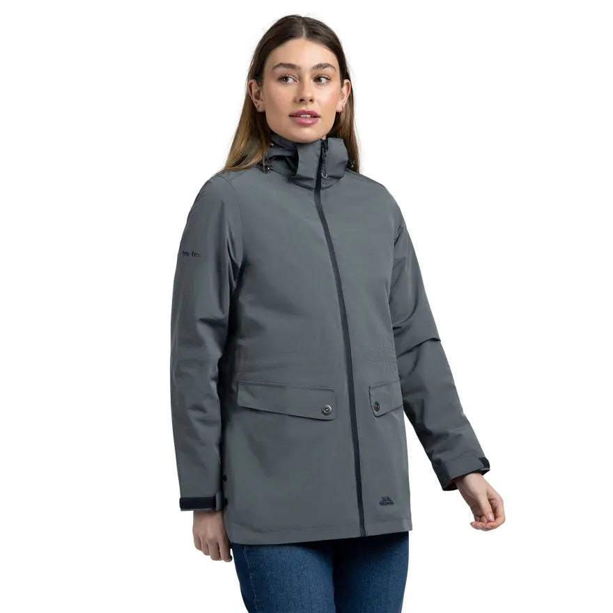 Trespass Tiverton Hooded Waterproof Women's Jacket - Teal Mist