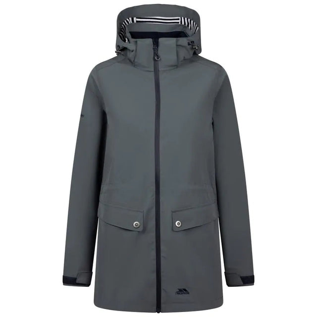 Trespass Tiverton Hooded Waterproof Women's Jacket - Teal Mist - Old Railway Line Garden Centre