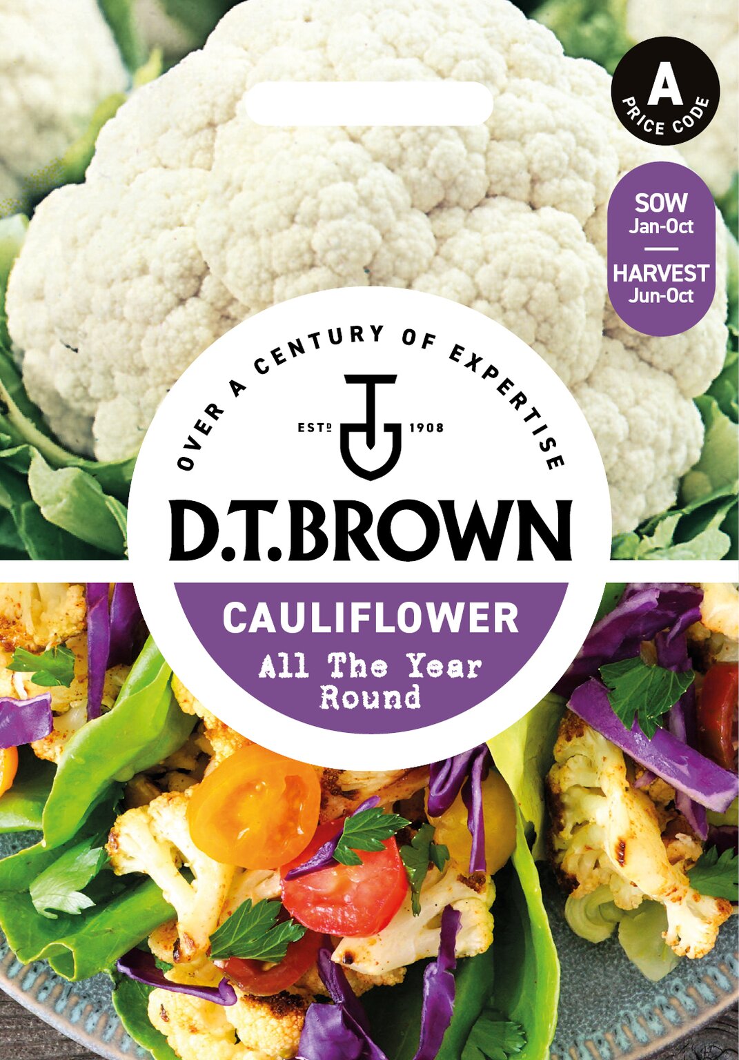 D.T. Brown 'All The Year Round Cauliflower' Seeds