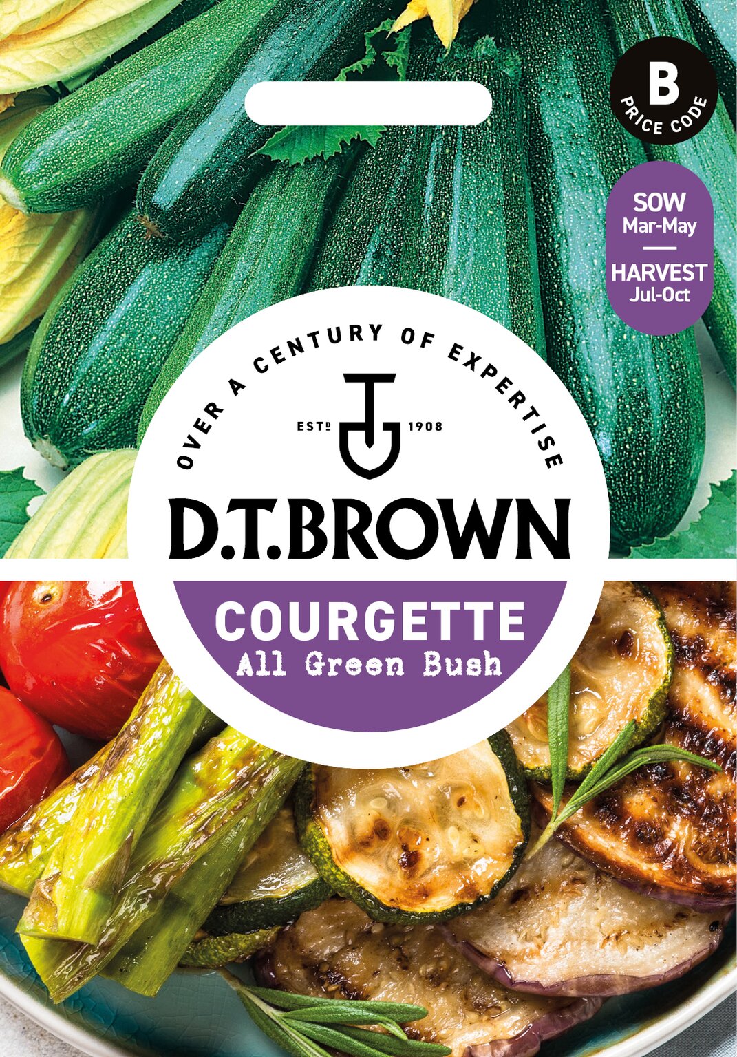 D.T. Brown 'All Green Bush' Courgette Seeds