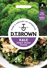 D.T. Brown 'Dwarf Green Curled' Kale Seeds