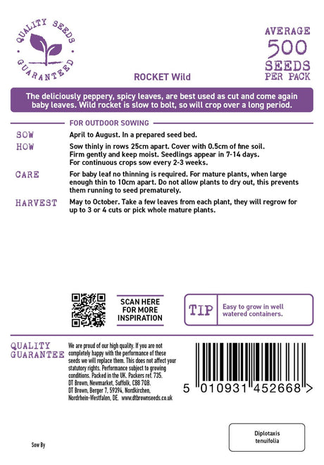 D.T. Brown 'Wild' Rocket Seeds