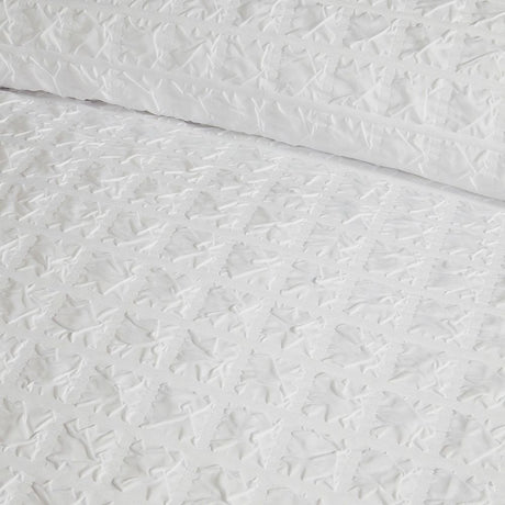 Ulster Weavers Embossed Grid Duvet Cover Set in White - Double