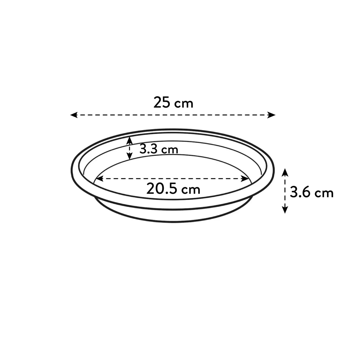 Elho 25cm Universal Round Plant Pot Saucer - Anthracite