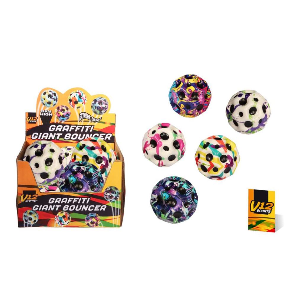 V12 Sports 10cm Graffiti Giant Bouncer Ball (Choice of 5)